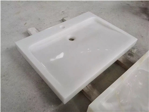 Pure Han White Marble Rectangle Sinks & Basins