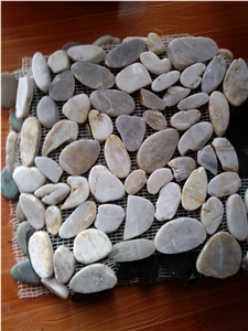 Sliced Java Tan Pebbles, River Stone, Mixed Pebble Stone