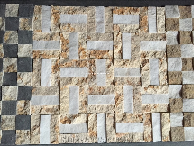 Split Face Thassos Marble Mosaic Tile for Wall Decoration