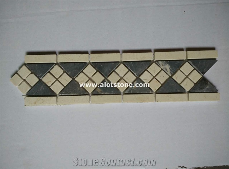 Travertine Mosaic Border,Marble Mosaic Molding,Mosaic Trim