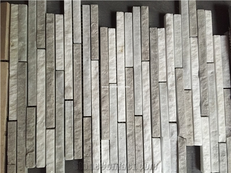 Wooden Grey Marble Random Length Mosaic Tile for Wall Decoration