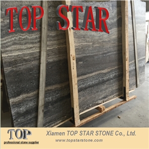 Filled and Honed Persian Silver Grey Travertine Slab Price