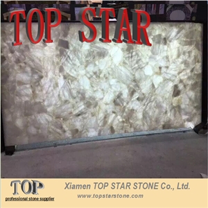 Natural Gemstone Polished White Crystal White Semiprecious for Wall Panel