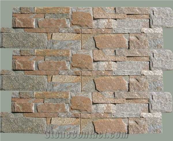 Cultural Stone Brown Quartzite Cultured Stone for Wall Cladding