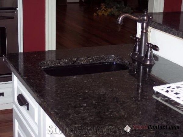 Angola Black Granite Bathroom Countertops Black Labradorita Custom