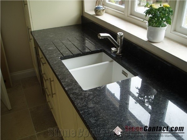 Angola Black Granite Kitchen Tops, Desk Tops, Bench Tops with Bullnose Edge, African Black Granite Countertop,Granite Kitchen Island Tops, Custom Countertops