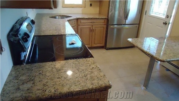 Butterfly Beige Granite Custom Countertops, Beige Butterfly Bar Tops, Brazil Beige Granite Islands, Polished Kitchen Worktops, Eased Finish Bench Tops, Pre-Fab Countertops