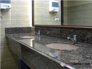 Coffe Diamond Granite Bathroom Vanity Tops,Marron Baltico Pre-Fab Tops,Marrone Baltico Vanity,Baltic Brown Granite Bathroom Countertops, Finland Brown Custom Vanity Tops, Shower Pannels