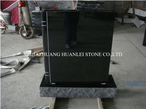 Book Shape Slant Grave Markers Tombstone, Shanxi Black Granite Grave Markers Headstone