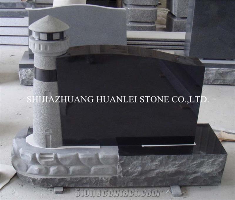 Hebei Black Granite Tombstone, Shanxi Black Granite Gravestone, Headstone, Cemetery Tombstone, Custom Monument, Memorial