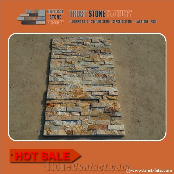 Golden Honey Ledger Panel 6x24,Natural Stone Ledger Siding,Cultural Stone Facade,Ledged Stacked Stone Veneer,Ledger Stone Panels,Ledge Wall Cladding