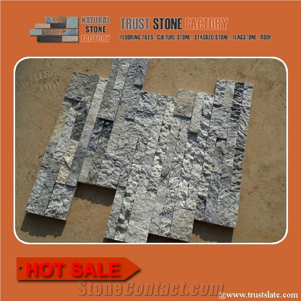 Gray Slate Natural Stone Ledge Siding, Ledger Cultural Stone Facade, Ledged Stack Stone Veneer, Ledge Stone Panels, Ledgestone Wall Cladding