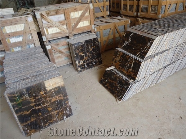 Black & Gold Marble Tiles, Black Polished Marble Floor Tiles, Flooring Tiles, Walling Tiles