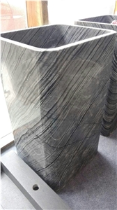 Black Wooden Marble Free Standing Wash Basin &Sink