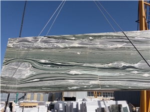 Cipollino Verde Marble Tiles & Slabs, Green Polished Marble Flooring Tiles, Wall Covering Tiles