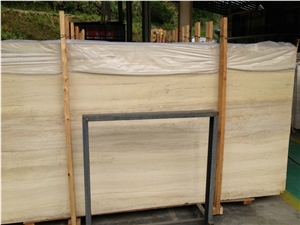 Ginkgo Wood Marble Slab Tiles Beige Wooden Vein Marble