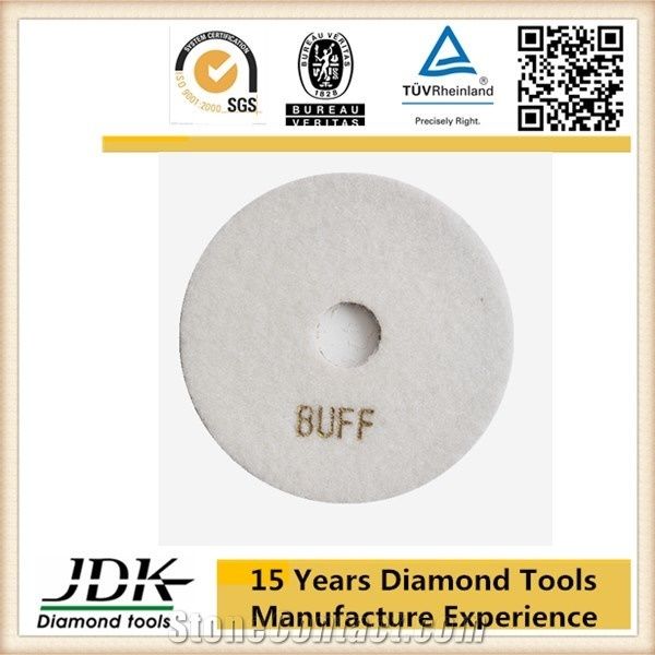 80mm White Buff Diamond Flexible Polishing Pad For Stone