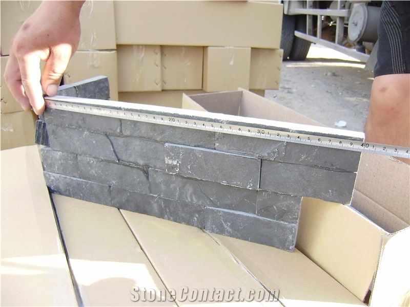 China Grey Slate Cultured Stone Veneer,Cultured Stone Wall Cladding, Ledger Stacked Stone Veneer,Thin Ledgestone Veneer