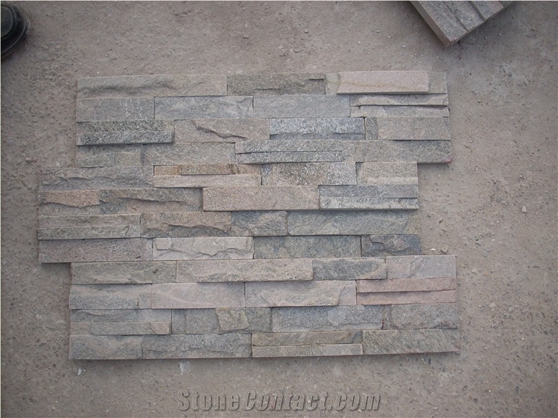 Pink Cultured Stone Veneer,Cultured Stone Wall Cladding, Ledger Stacked Stone