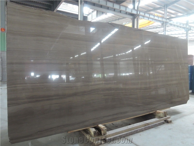 Factory Good Price Coffee Wooden Vein Marble Slab for Sale