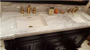 Bianco Carrara Marble Vanity Tops and Bathroom Tops