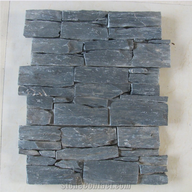 Black Slate Stacked Stone and Stone Veneer Cultured Stone