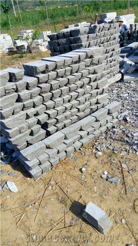 Blue Limestone Flamed Surface Sides Split Cube Cobble Stone Low Price
