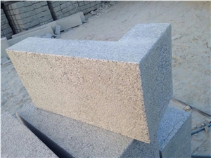 Shandong G603 Silver Grey Never Rusty Light Grey Granite Wall Stone Fine Picked Bushhammereed Surface Corners
