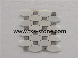 Factory Offered Carrara White Marble Mosaic, Dynasty Oriental White Marble Tiles, Bianco Carrara White Marble Mosaic for Interior Decoration,Polished Mosaic Pattern and Tiles