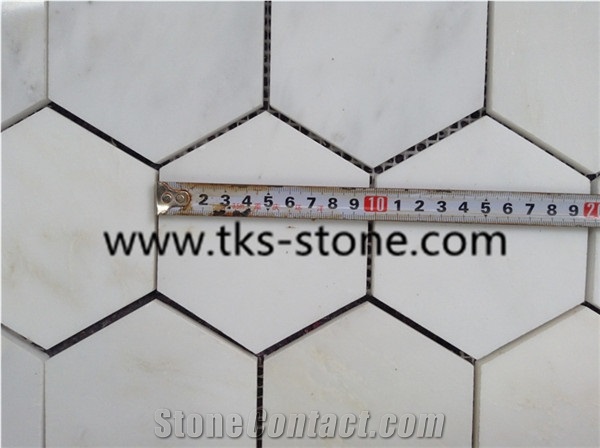 Factory Offered Carrara White Marble Mosaic, Dynasty Oriental White Marble Tiles, Bianco Carrara White Marble Mosaic for Interior Decoration,Polished Mosaic Pattern and Tiles