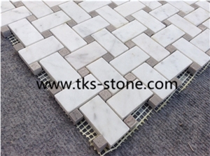 Factory Offered Carrara White Marble Mosaic, Dynasty Oriental White Marble Tiles, Bianco Carrara White Marble Mosaic Tiles for Interior Decoration,Polished Mosaic Pattern