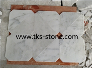 Hexagon Carrara Extra White Marble Mosaic ,Polished Mosaic, Mugla White Marble Mosaic Italy Carrara White Mosaic Tile with Different Shapes, Bianco Carrara White Marble Wall & Floor Mosaics Tiles