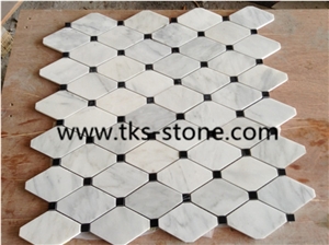 Snow White Marble Mosiac,China White Marble Mosaic ,Dynasty White Marble Mosaic ,Eastern White Marble Mosaic with Factory Price ,Polished Mosaic Pattern and Tiles,Mosaic for Home Decoration
