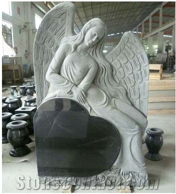Angel Heart Hebei Granite Tombstone Headstone