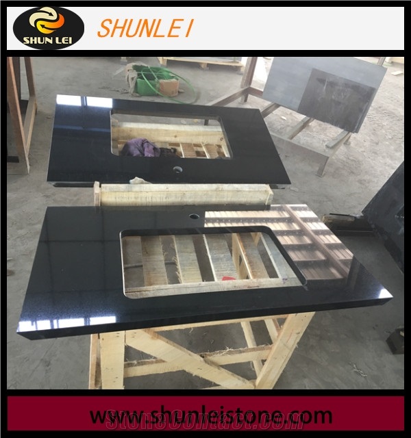 Shanxi Black Granite Kitchen Countertop, Black Granite Table Top