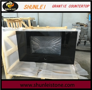 Shanxi Black Grantie Bathroom Countertop, Granite Vanity Tops