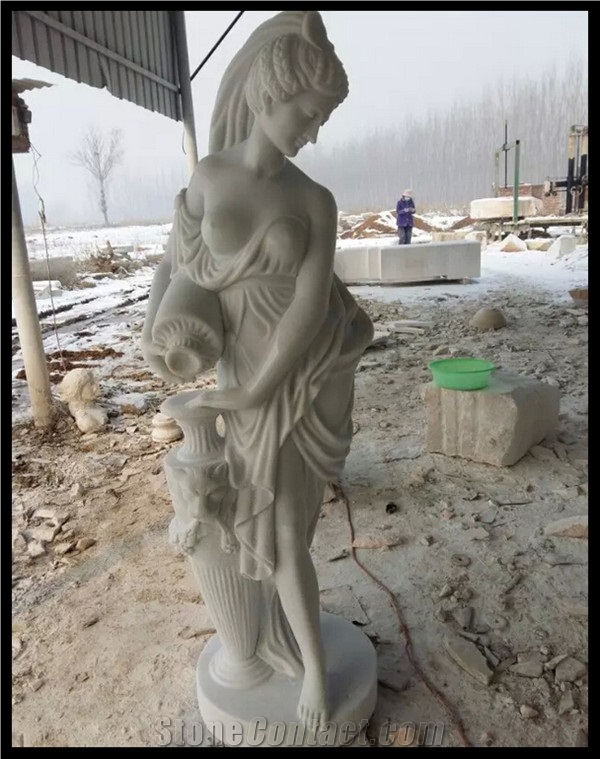 Stone Chinese White Marble Human Sculpture