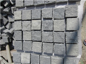 Split Face G654 China Impala Black Granite Cube Stone/ Cobble Paving Sets/ Exterior Landscaping Stone
