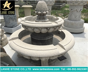 Exterior Landscaping Stones Rolling Sphere Fountains,Garden Beige Granite Water Features, Outdoor Sculptured Fountain, Wall Mounted Floating Ball Fountains