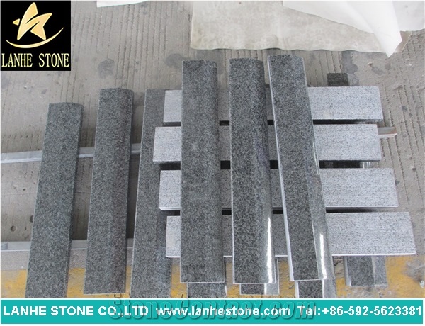 G655 Granite Steps & Risers, China Grey Granite G655 Staircase