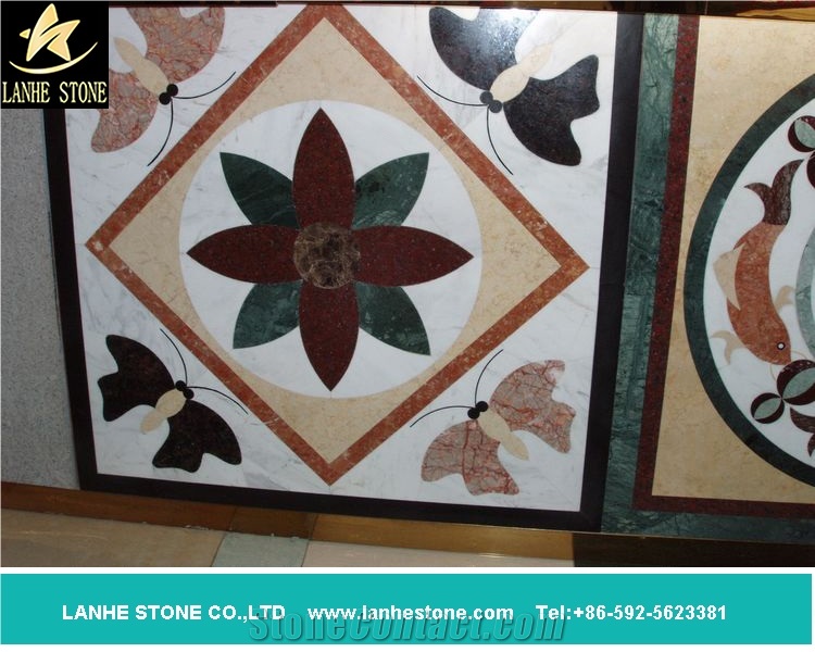 Polished Water Jet White Green Red Marble Medallion SF-MM-012 Tiles for  Interior Wall Floor - China Decoration, Design