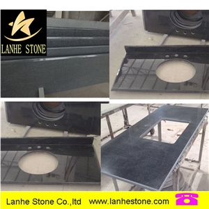 Polished Island Top G654 Granite Kitchen Countertop.G654 Granite Vanity Top. Polished Black Padang Dark Granite Vanity Top.