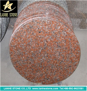 Round Maple Red Granite Table Tops