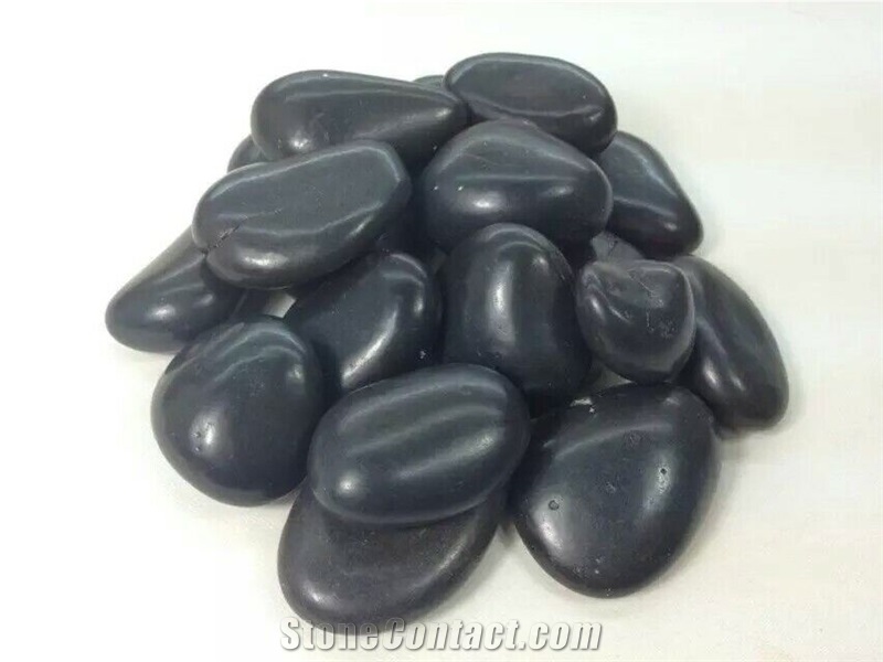 Fargo Honed Black Pebble Natural Stone Black River Stone Honed Aggregates Supply Natural Stone Pebble in Various Colors in Various Sizes