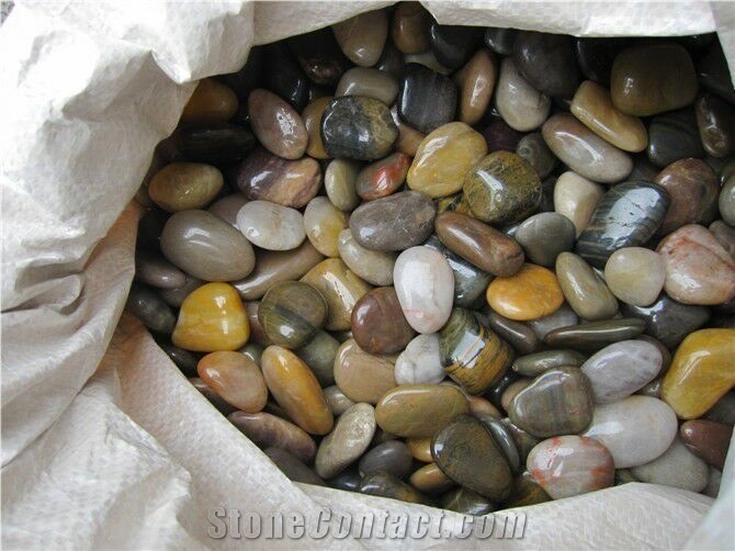 Fargo Multi Color High Polished Pebble Stone Mixed Color Best Polished River Stone Natural Stone Gravels Multi Color Aggregates River Pebble Stone for Walkway and Driveway