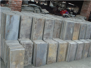 Fargo Multicolor Slate Tiles and Slabs, Chinese Multicolor Slate Floor Tiles, China Rust Slate Floor/Wall Covering
