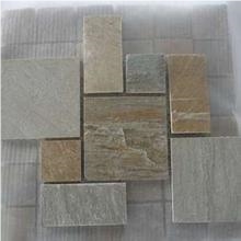 Fargo Popular Slate French Pattern, China Multicolor Slate Floor/Wall Tiles, Chinese Yellow Slate French Pattern for Flooring