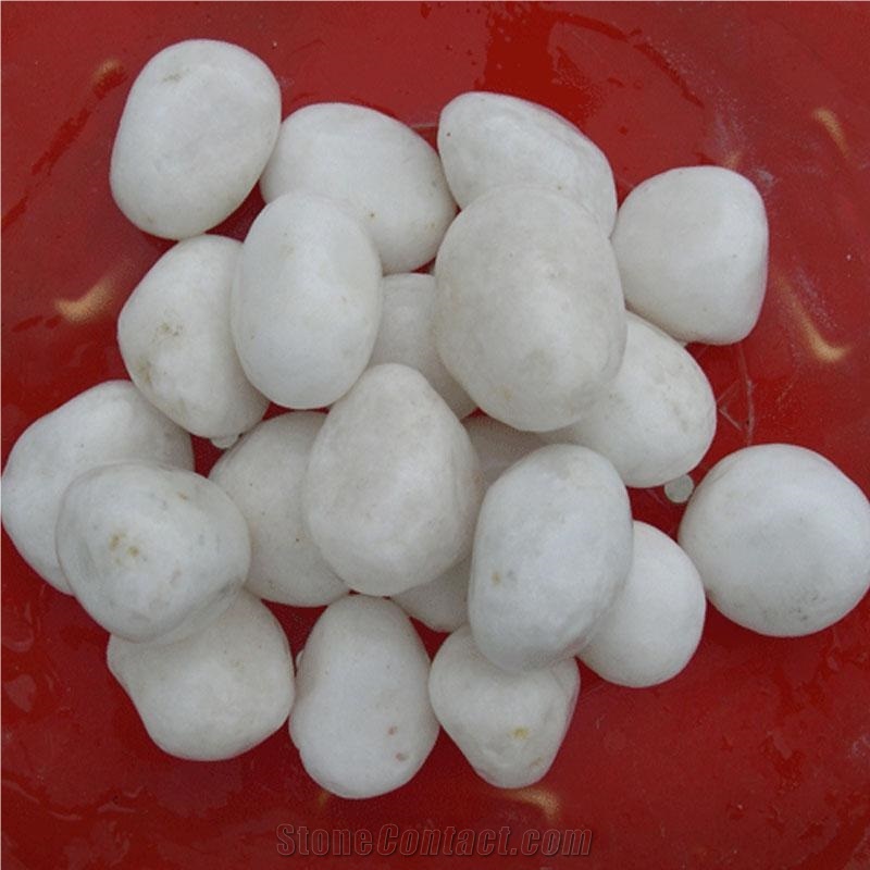 Fargo Snow White Pebbles, Chinese White Marble Pebbles, White Tumbled River Stone, White Grabels, White Aggregates