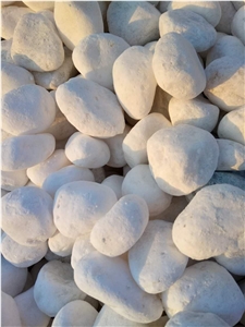Fargo Snow White Pebbles, Chinese White Marble Pebbles, White Tumbled River Stone, White Gravels