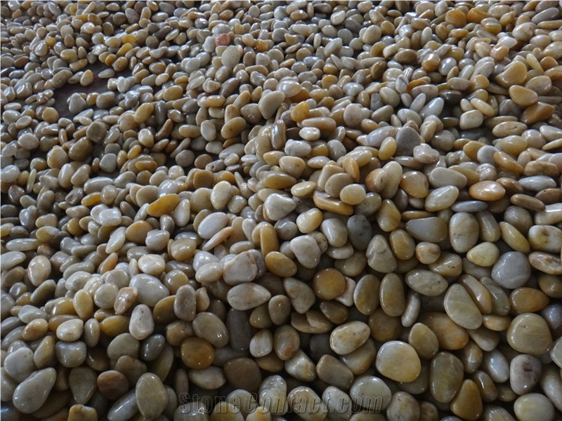 Fargo Yellow Pebble Stone High Polished Yellow River Stone Best Polished Aggregate Good Quality Yellow Pebble for Walkway